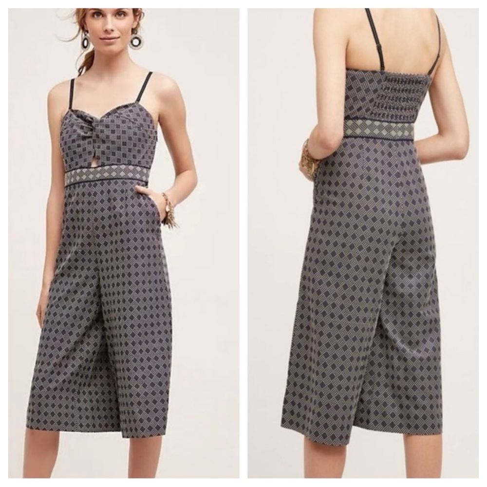 Anthropologie Elevenses cropped jumpsuit